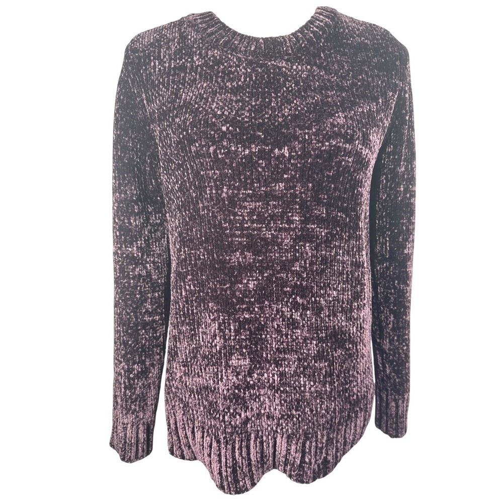 Orvis Chunky Knit Soft Cozy Velour Pullover Sweater Purple Women's Extra Small